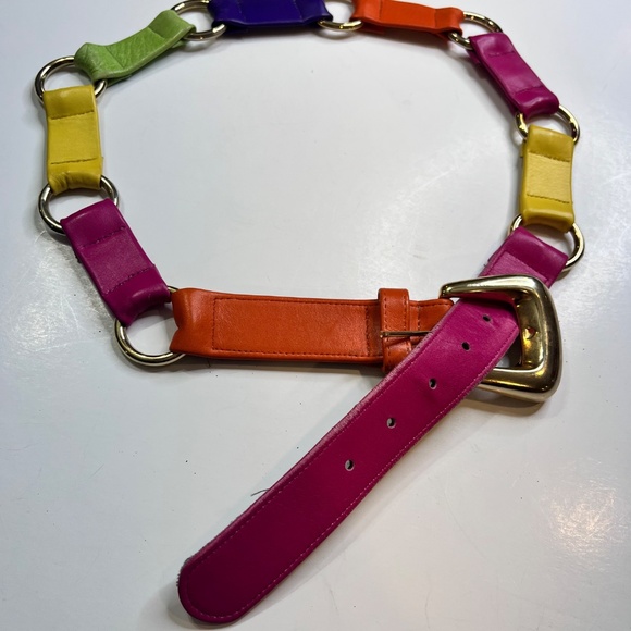 Sandy Duftler Designs Gold Link Multicolor Vintage Belt display picture 3
